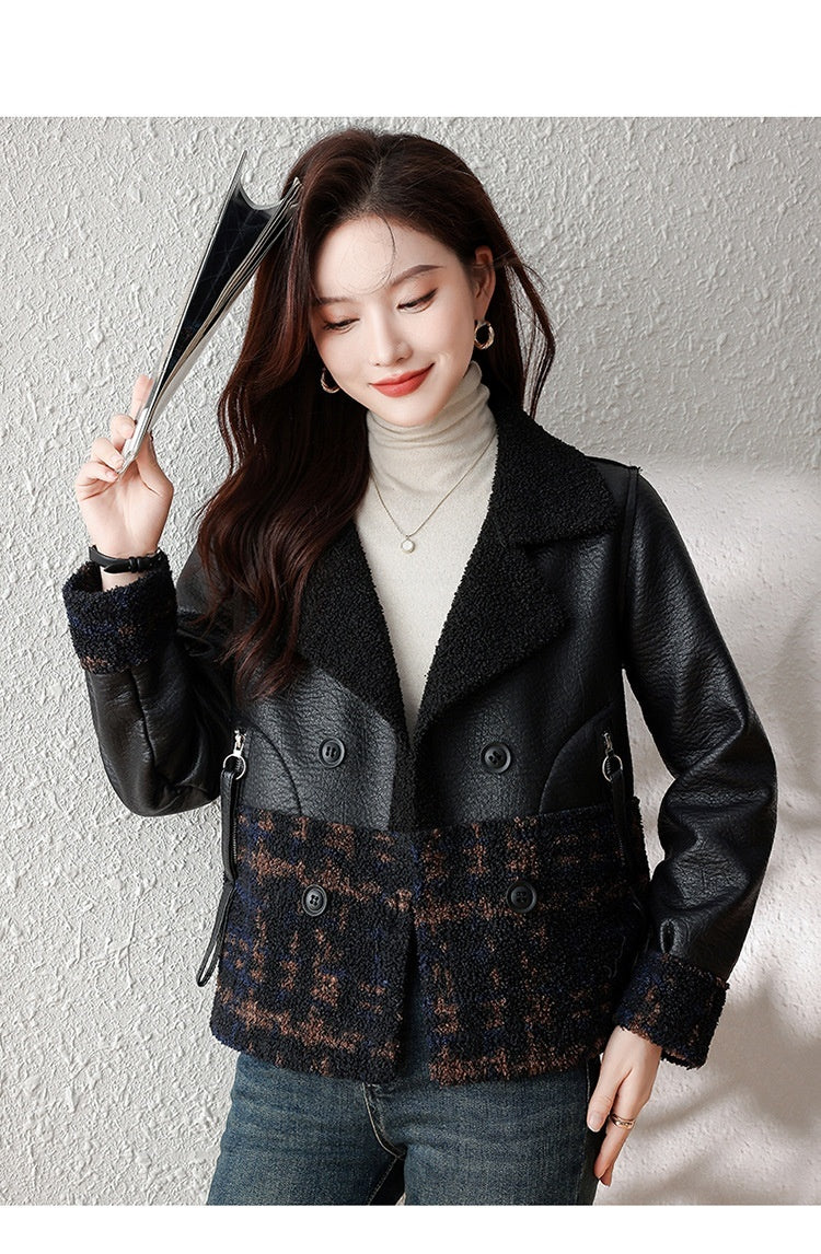 Plush fox fur coat