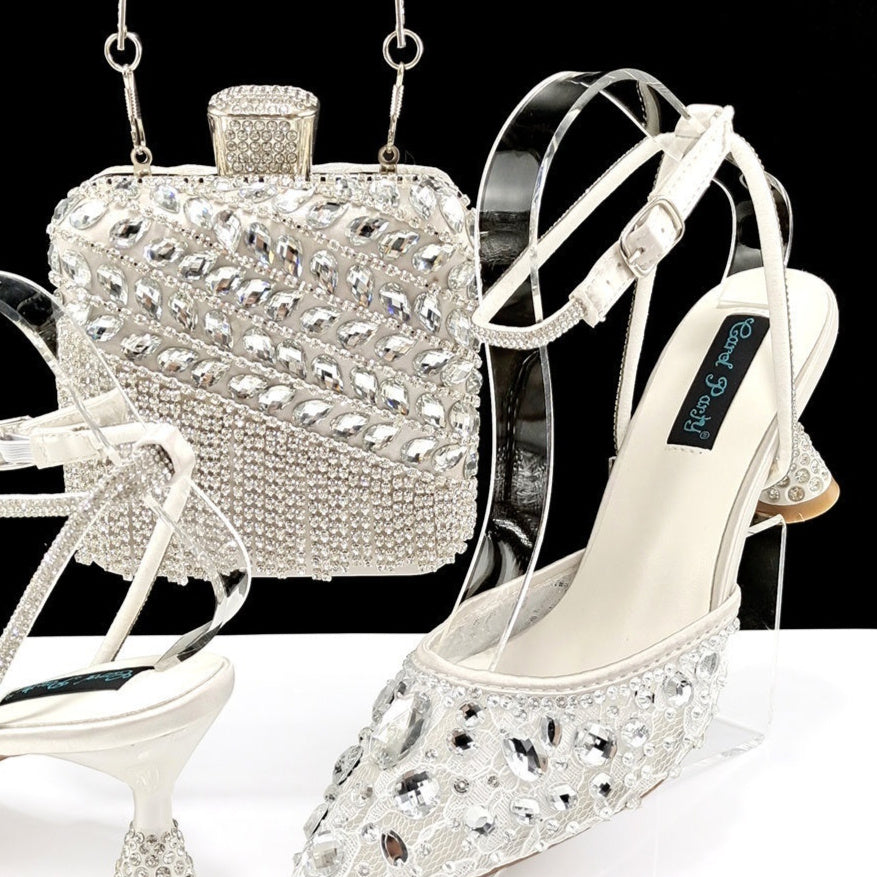 Amethyst Crystal Heel & Clutch Set