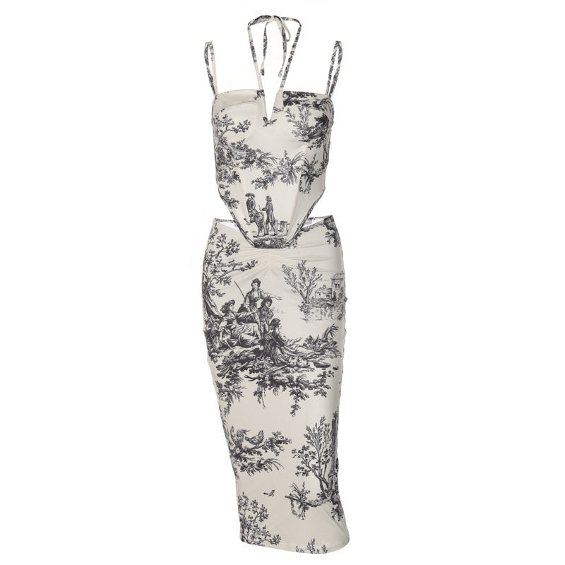 Midnight Muse Corset Midi Dress