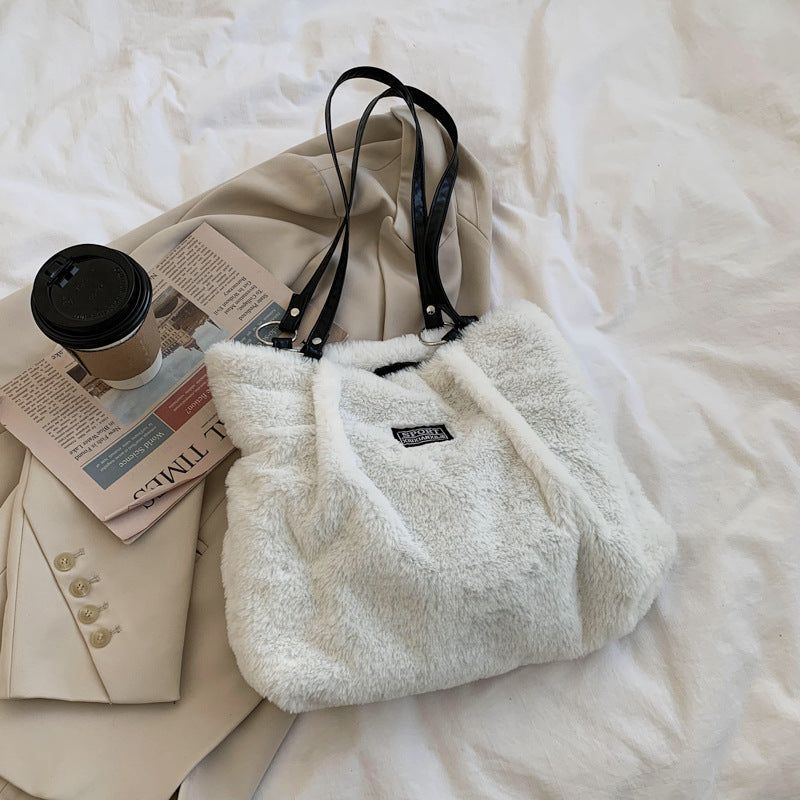 Zebra Luxe Plush Tote Bag