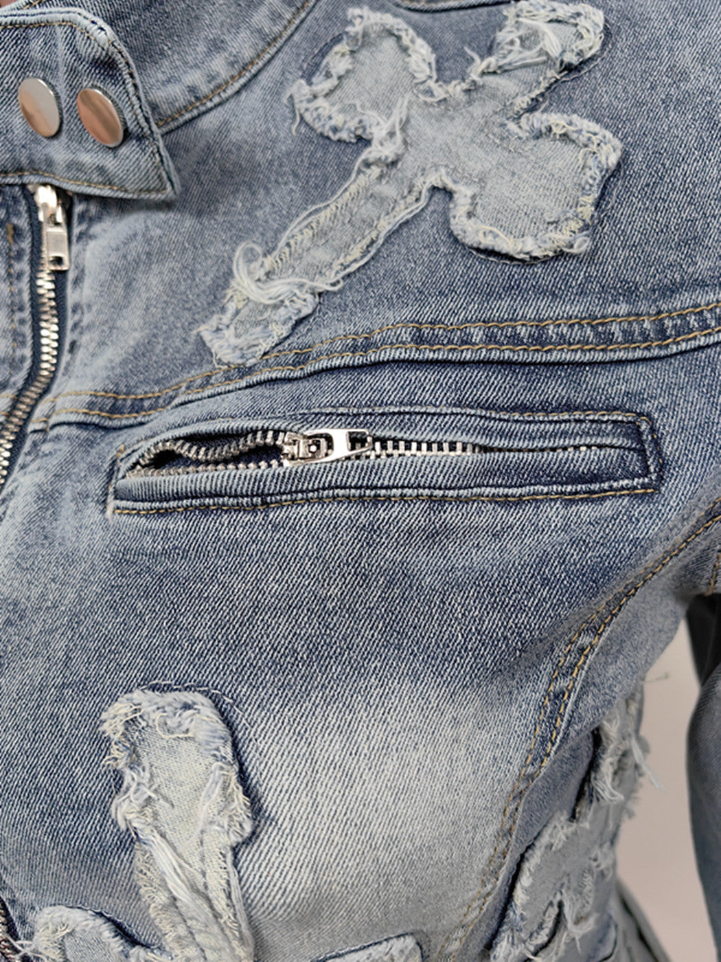 Denim Short Skirt Jacket set