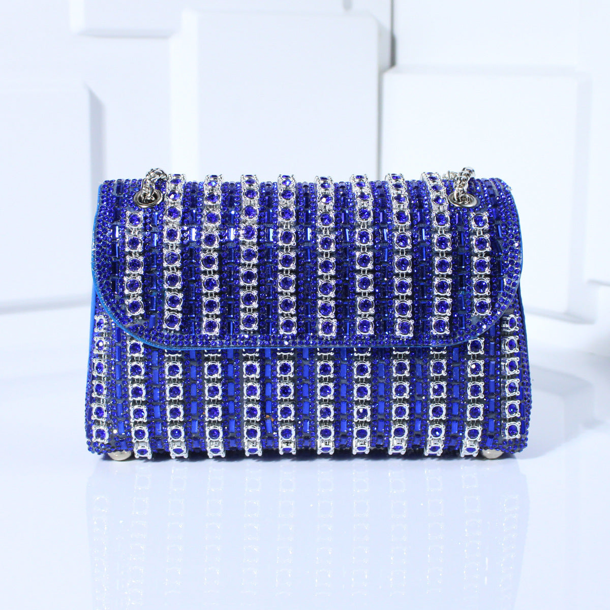 Opulence Jewel-Studded Chain Clutch