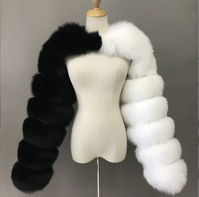Monochrome Luxe Faux Fur Stole