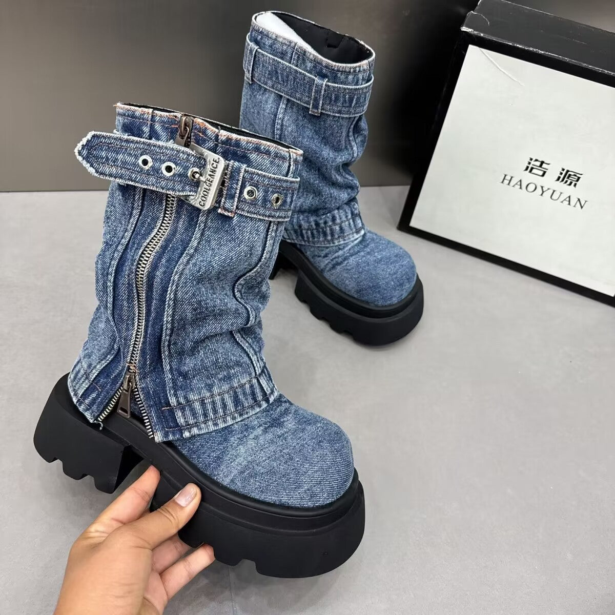 Martin Denim Boots