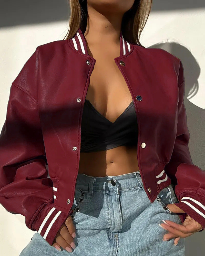 Varsity Babe Faux Leather Jacket
