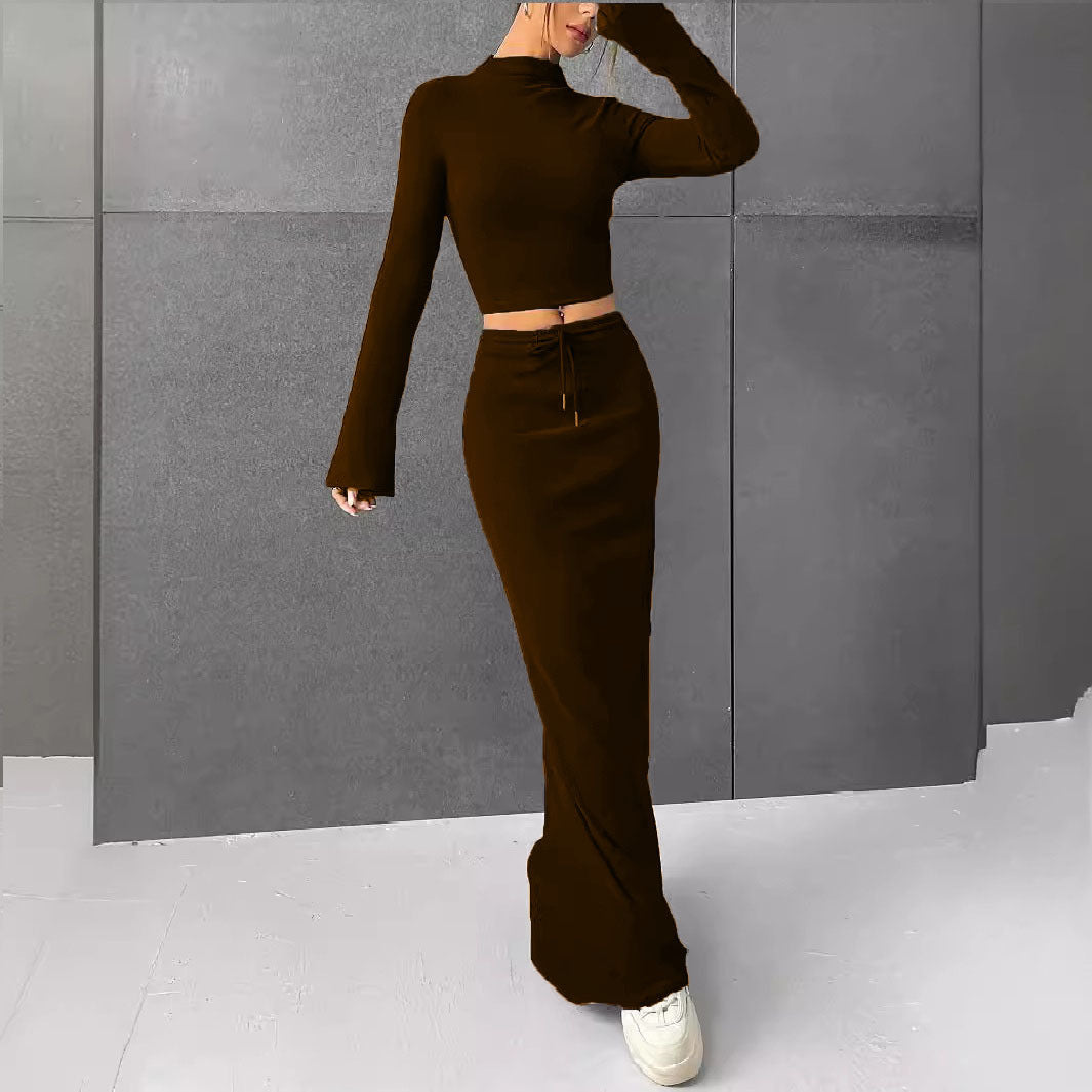 Slate Muse Ribbed Two-Piece Maxi Set