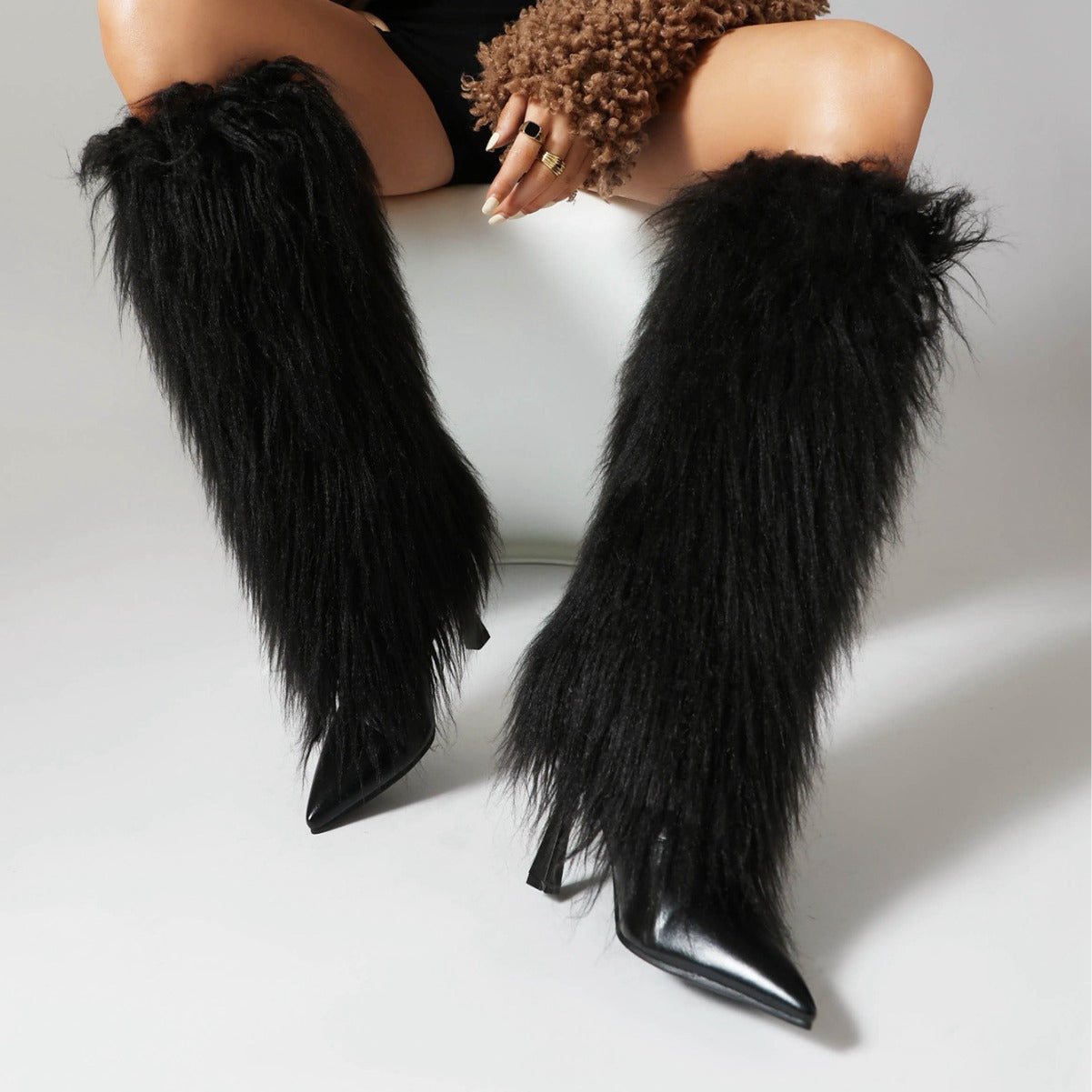Hot Pink Faux Fur Statement Boots
