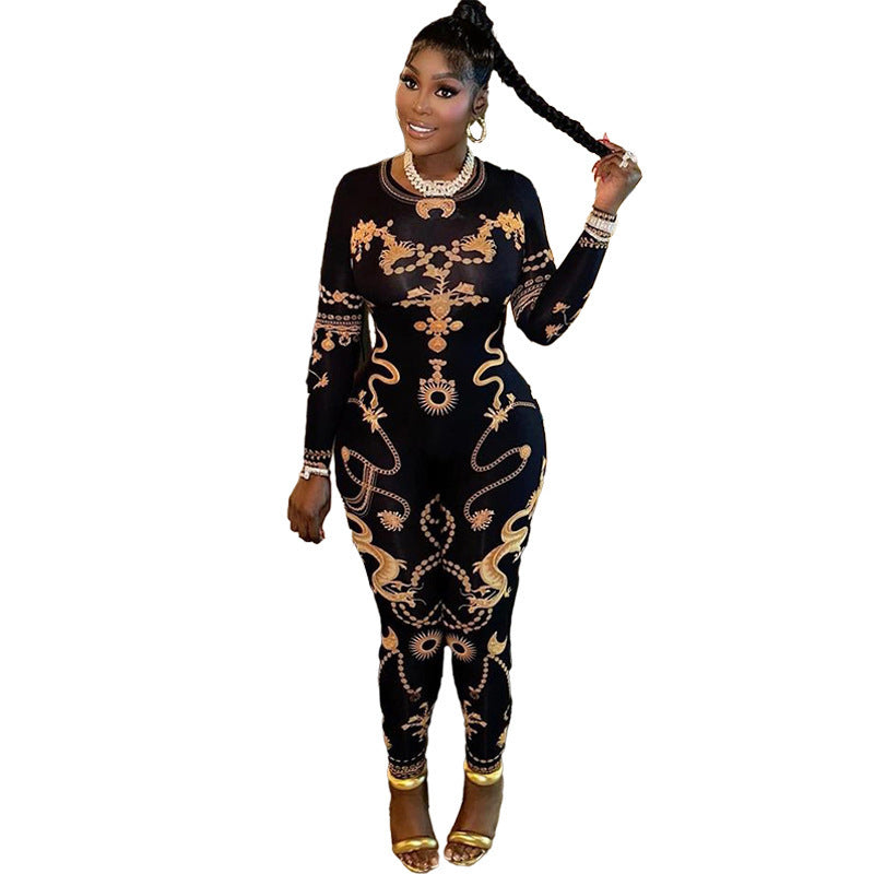 Golden Dynasty Bodycon Jumpsuit