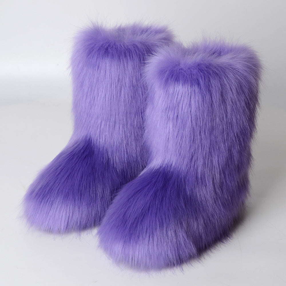 Bubblegum Luxe Faux Fur Boots