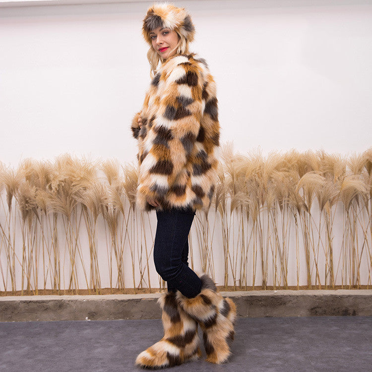 Wild Luxe Faux Fur Jacket & Boot Set