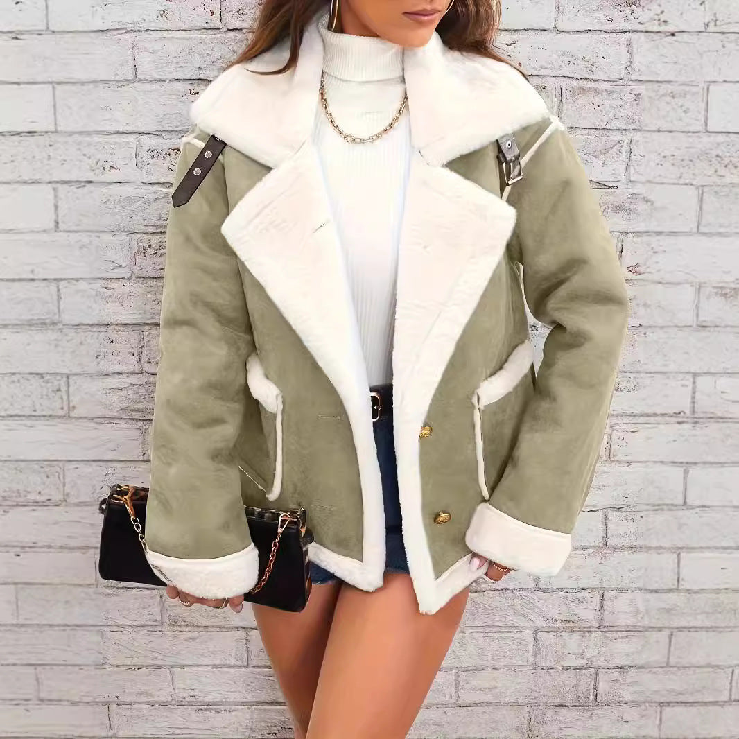 The Aspen Contrast Plush Coat