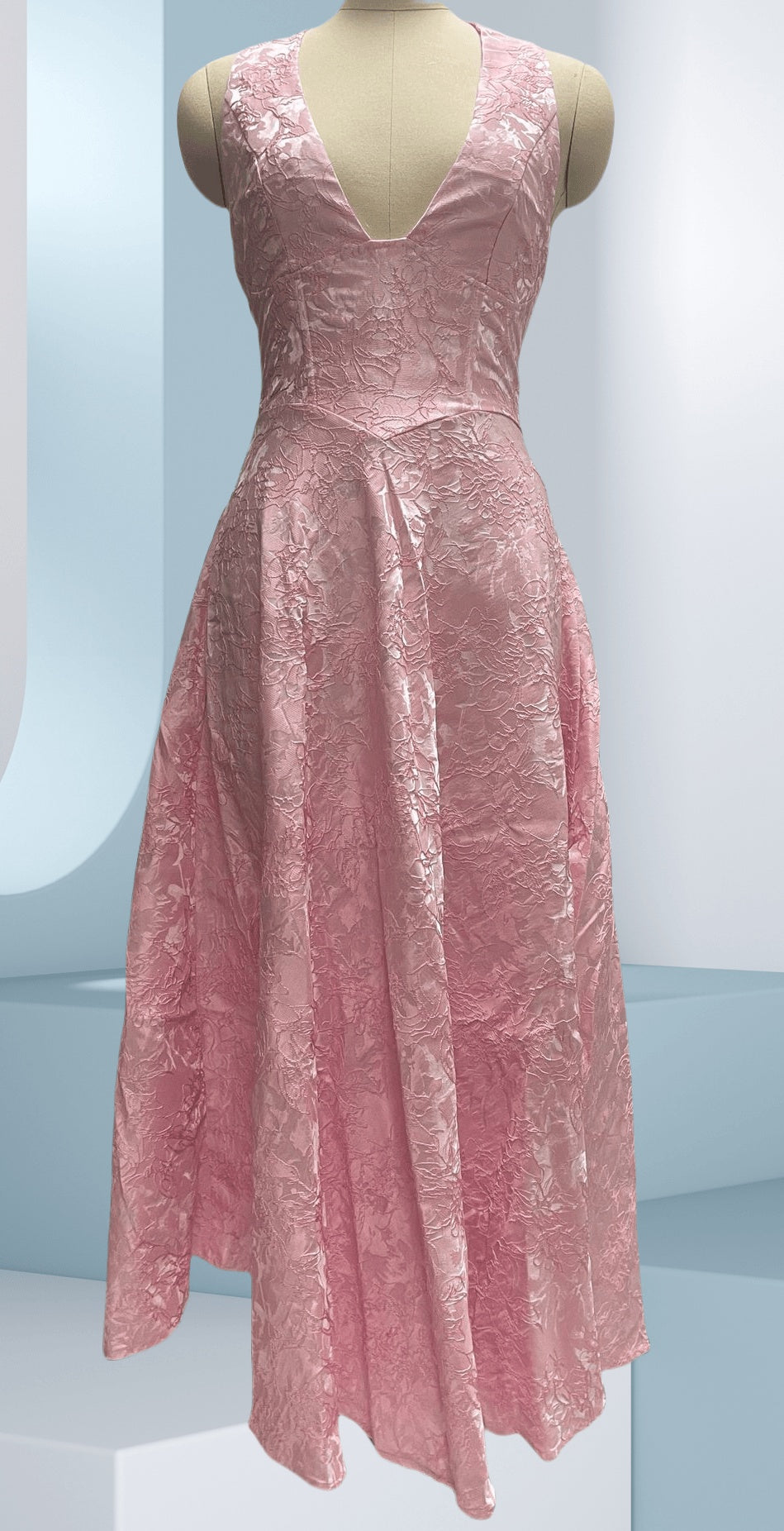Golden Bloom Halter Midi Dress