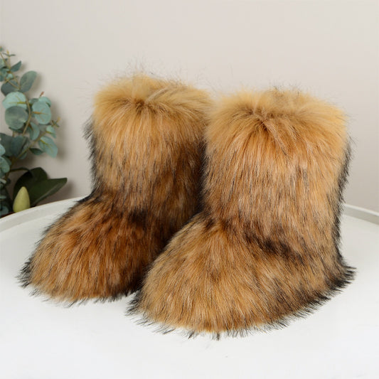 Flat Heel High-top Warm Mid-calf Snow Boots