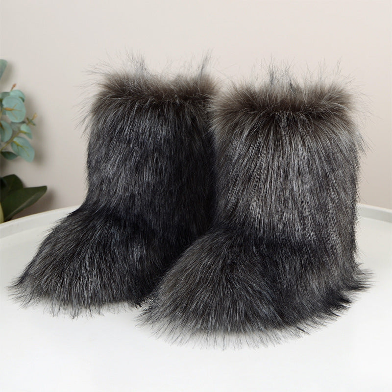 Flat Heel High-top Warm Mid-calf Snow Boots