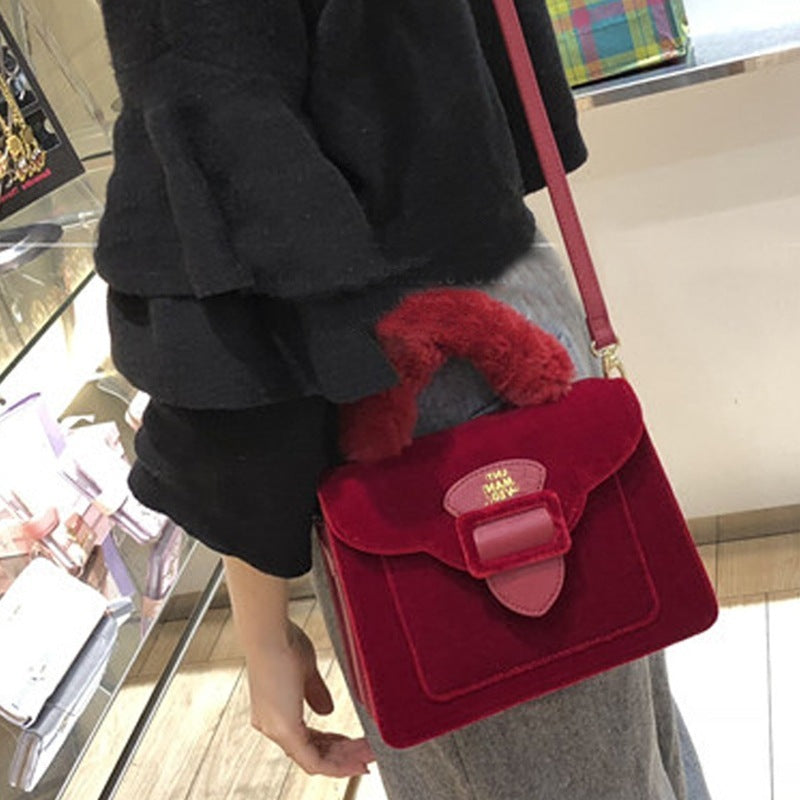 Velvet Fur Crossbody Bag