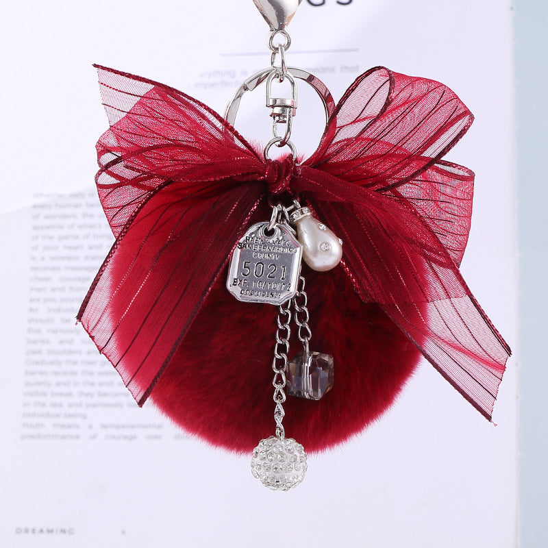 All-match bag fur ball keychain pendant