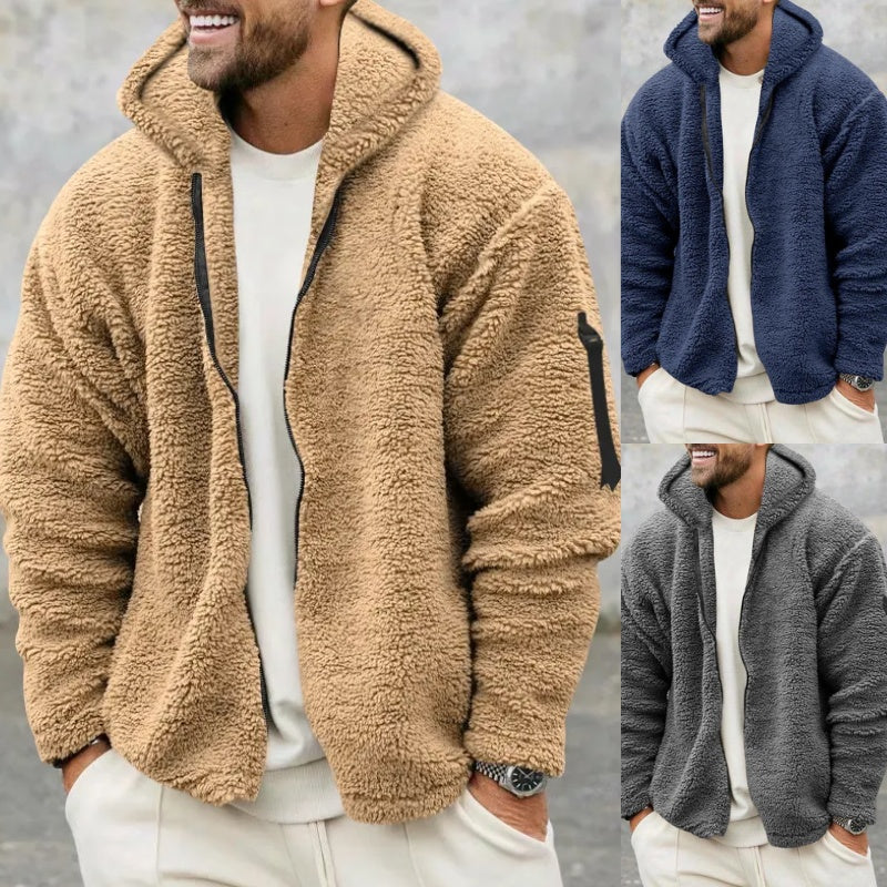 Plush Hooded Men’s Jacket