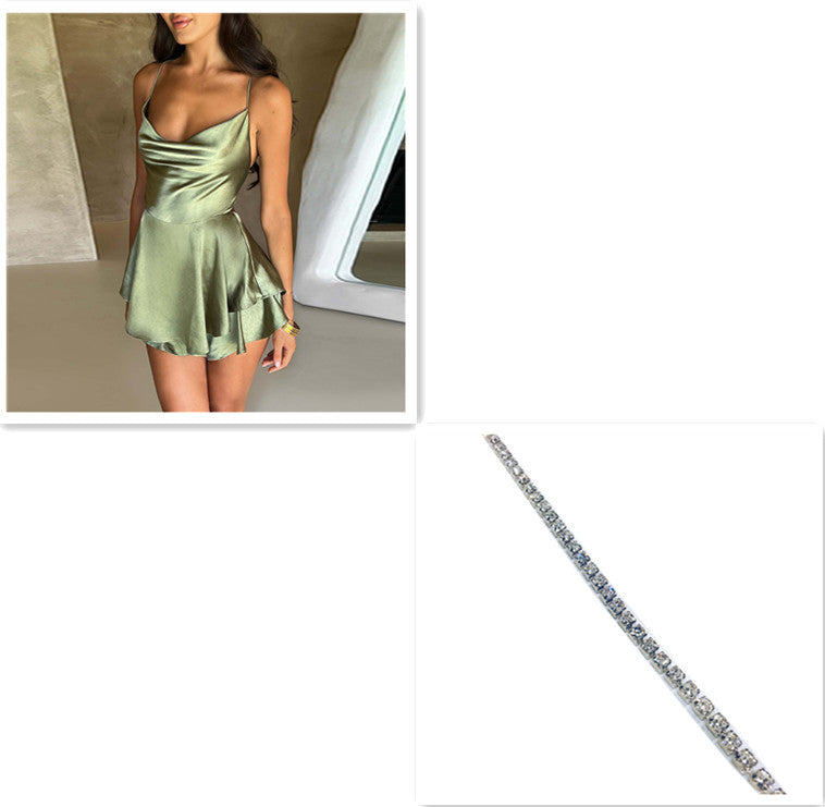 Satin Muse Cowl Mini Dress