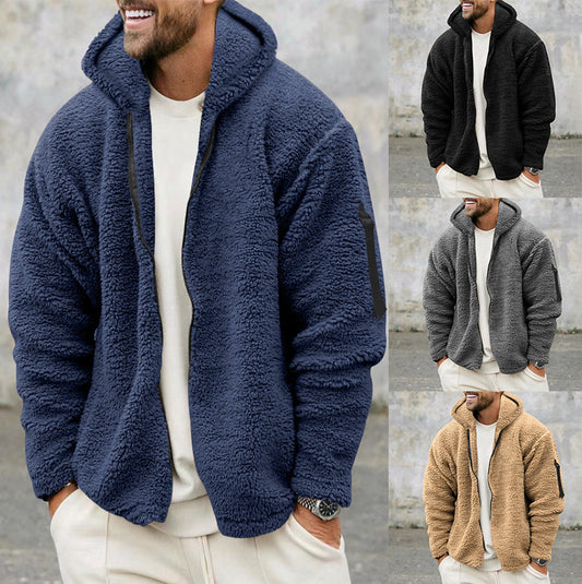 Plush Hooded Men’s Jacket