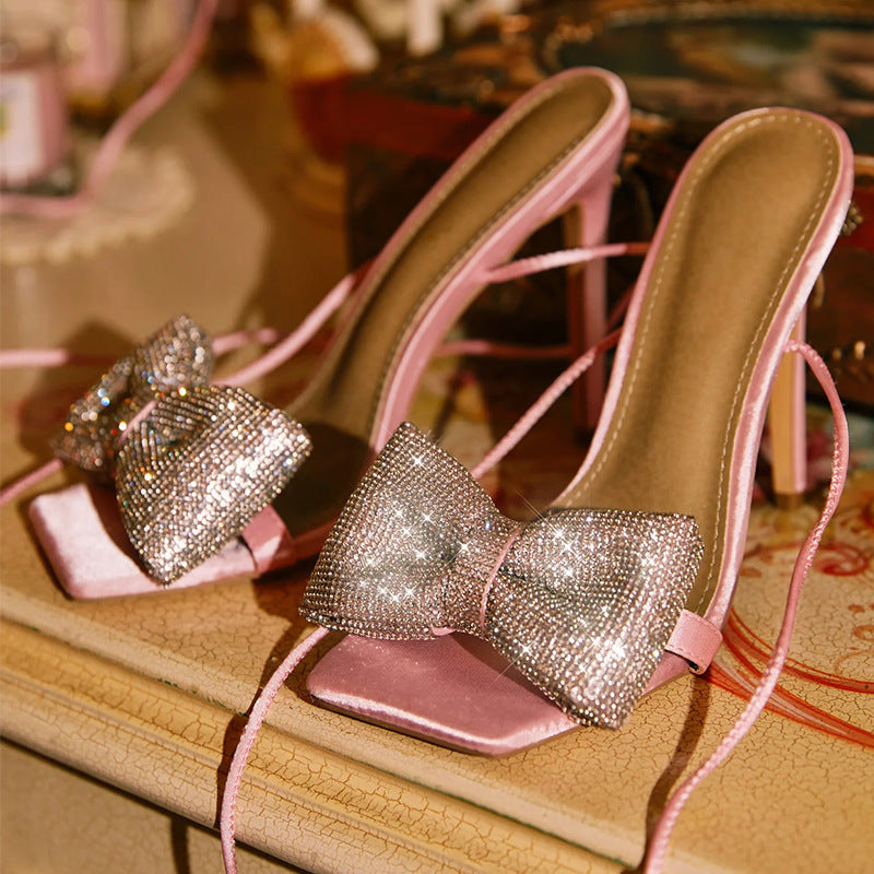 Rhinestone Bow heels