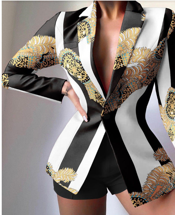 Dynasty Chain Print Blazer Dress