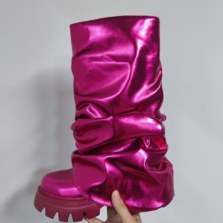 Metallic shark boots