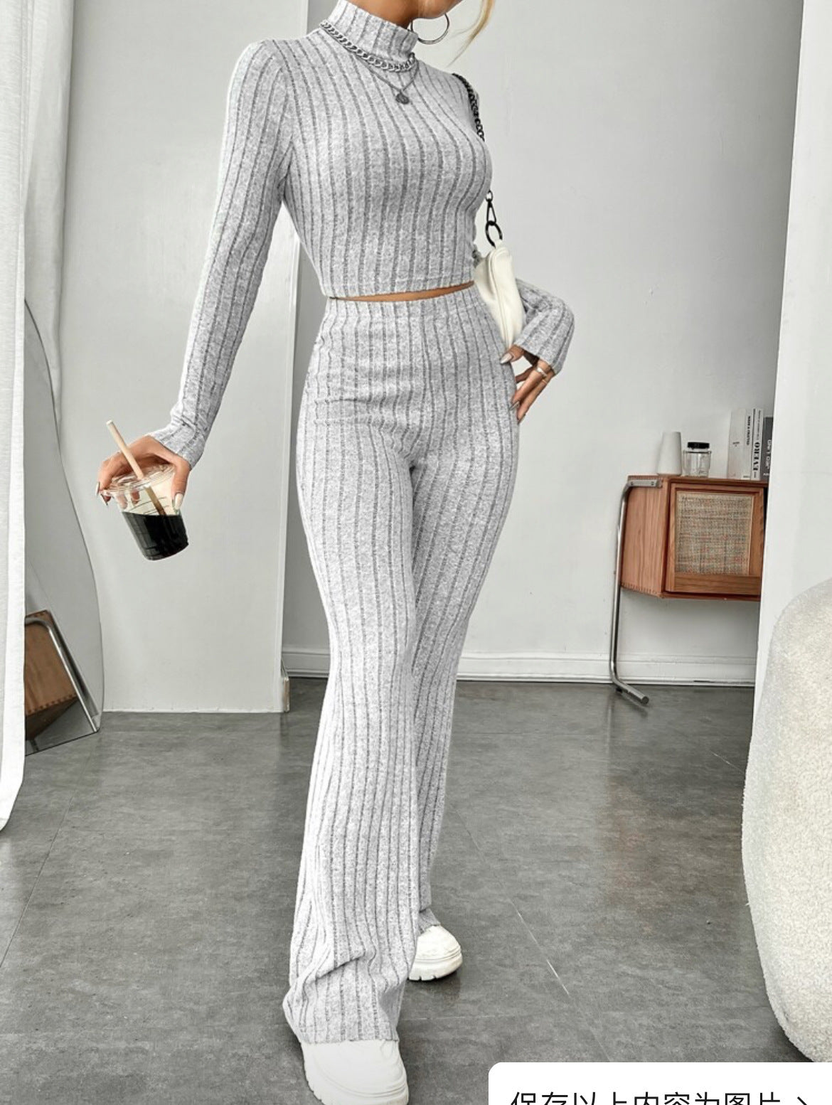 The Snatched & Cozy Ribbed Wide-Leg Set