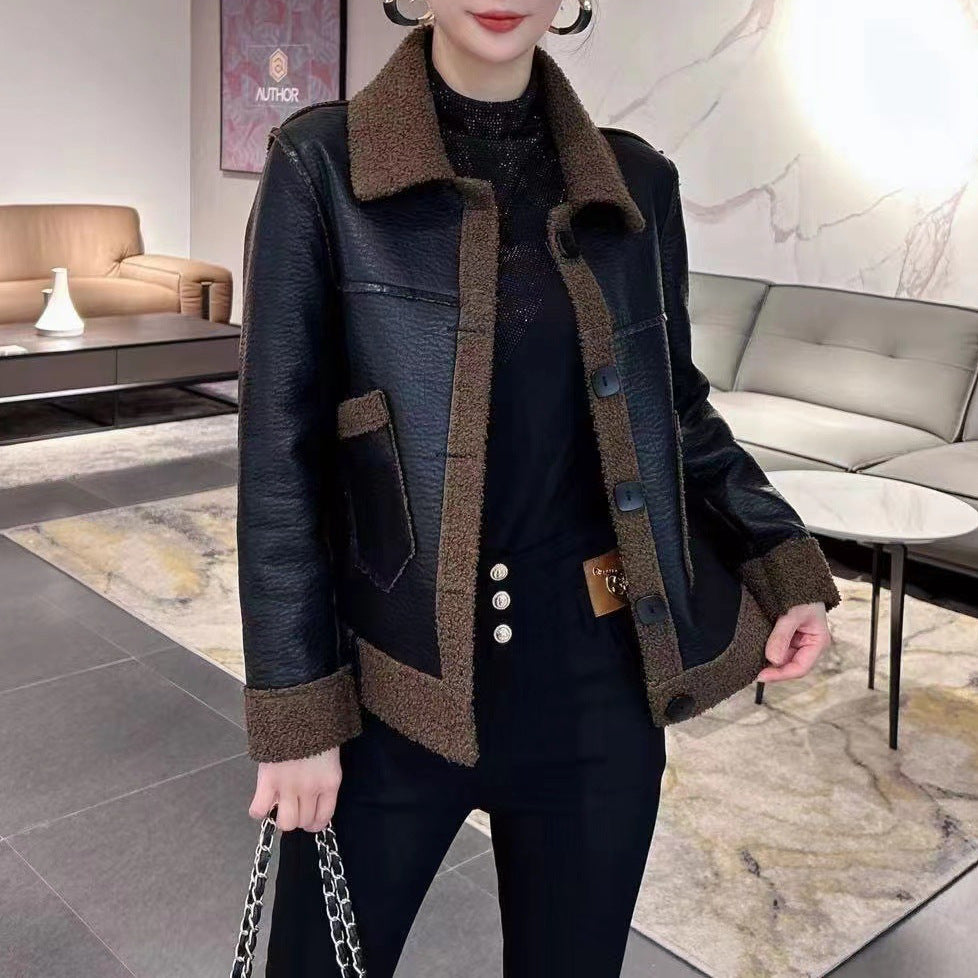 Fashion Two-sided Wear All-matching Short Leather Jacket