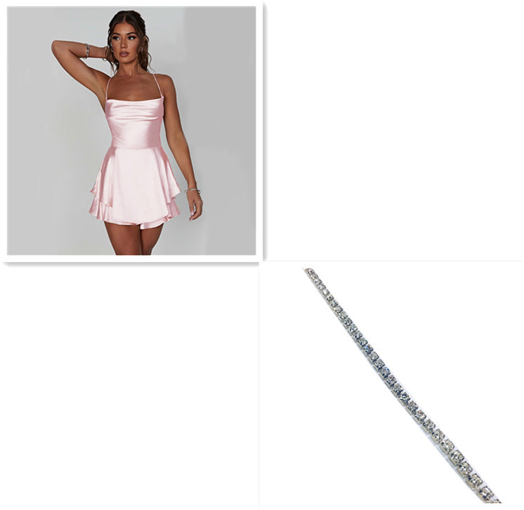 Satin Muse Cowl Mini Dress