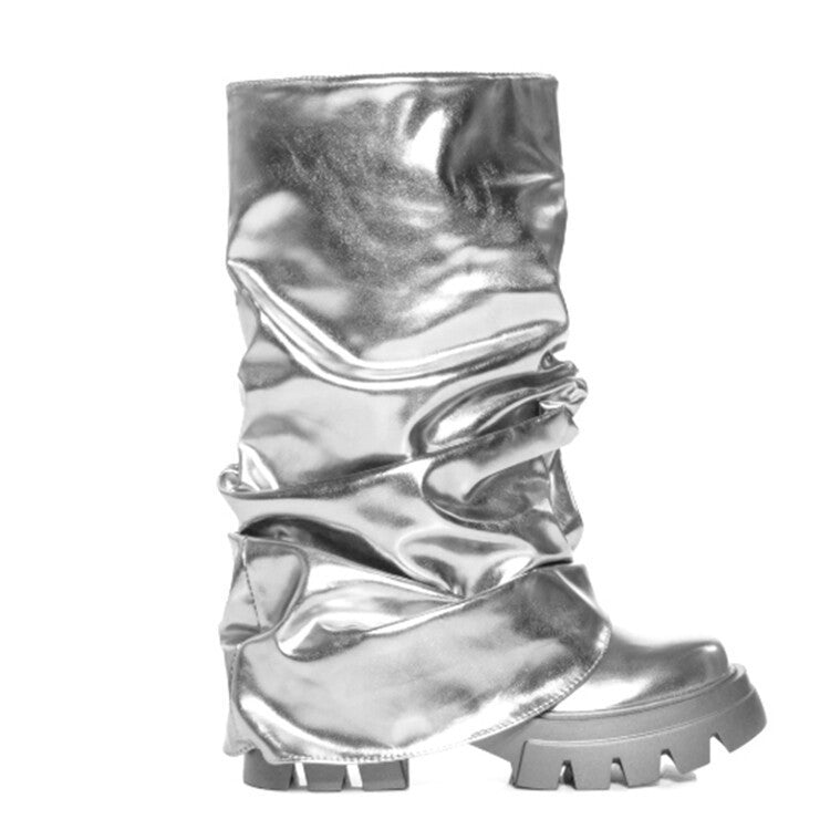 Metallic shark boots