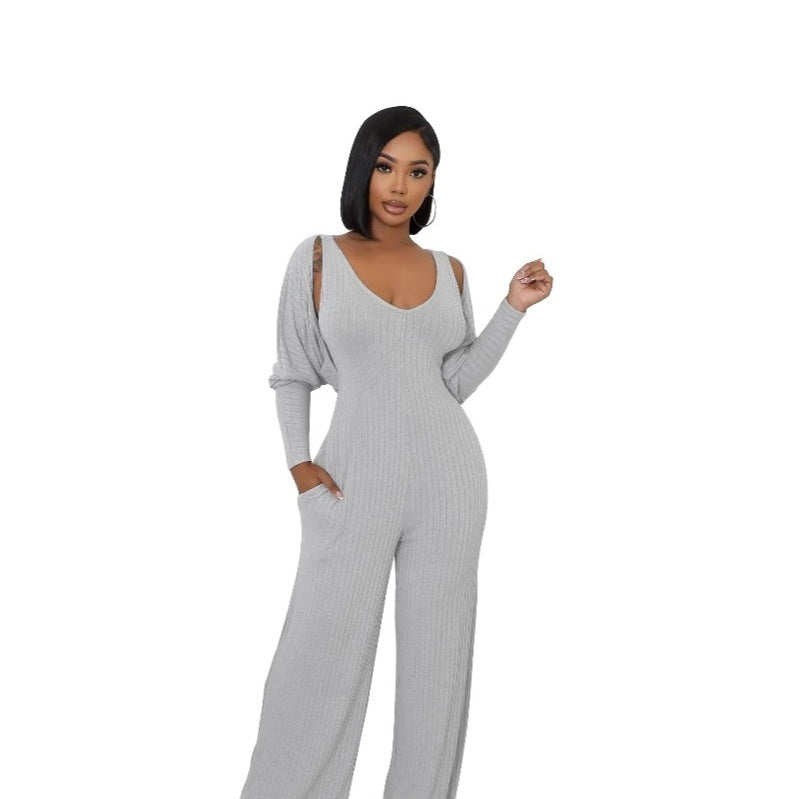 Snatched Ribbed Lounge Jumpsuit