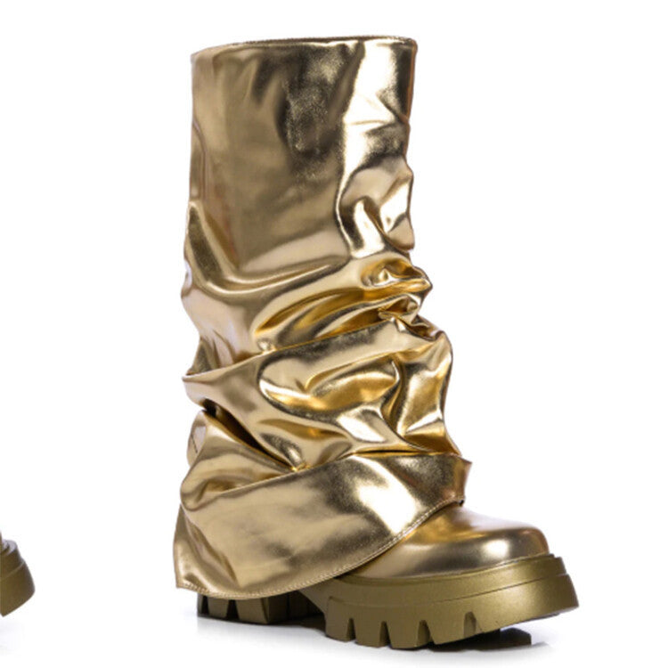 Metallic shark boots