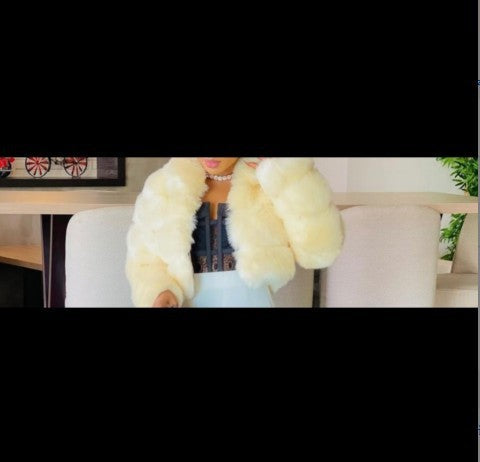 Short Hood Fox Fur mink Coat