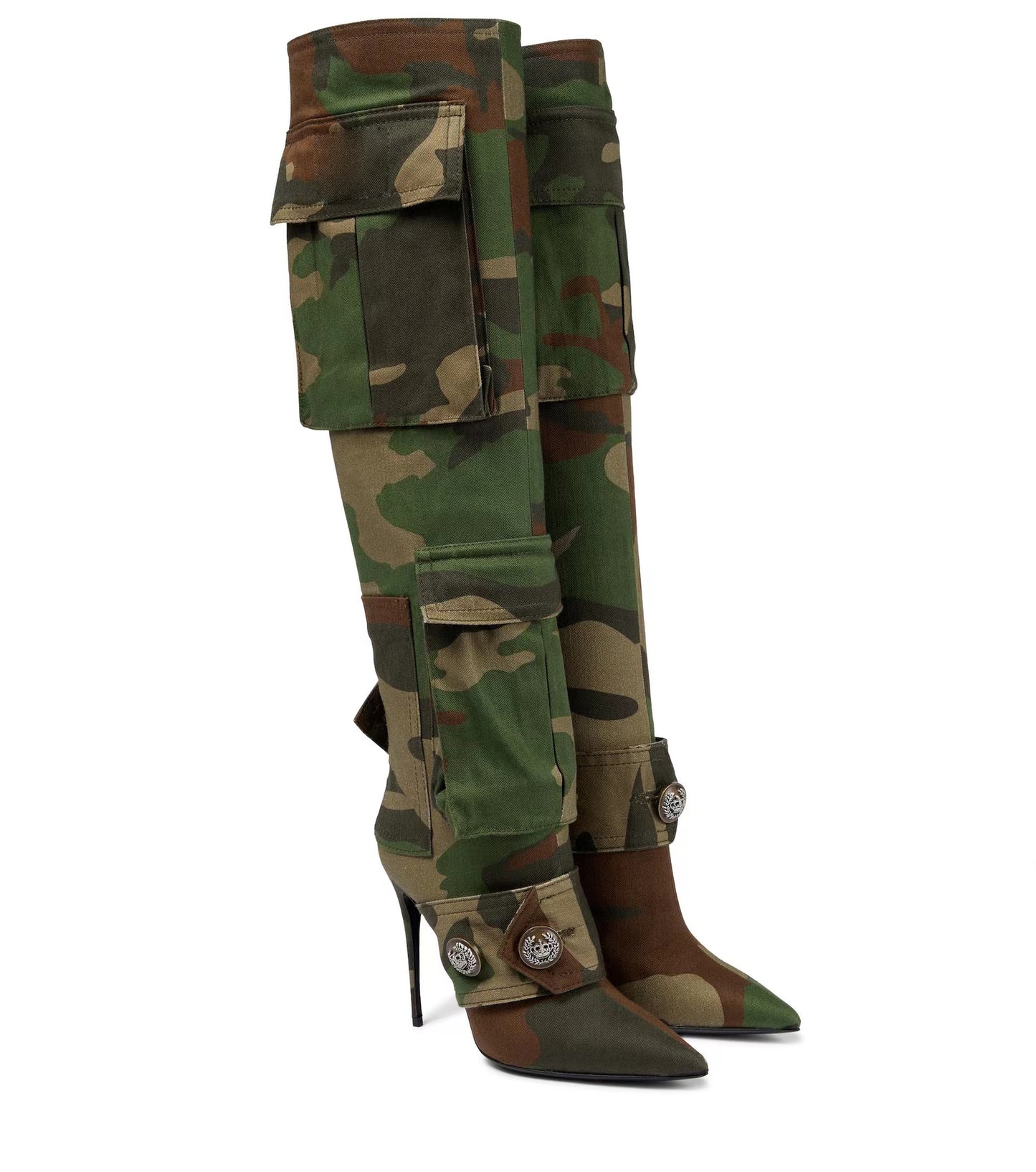 Camouflage Stiletto Over-the-knee Pointed High Heels