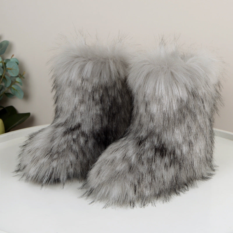 Flat Heel High-top Warm Mid-calf Snow Boots