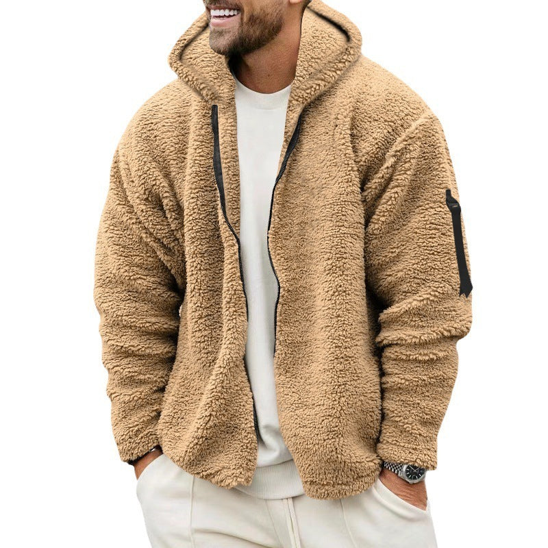 Plush Hooded Men’s Jacket