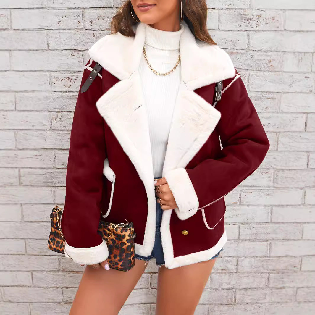 The Aspen Contrast Plush Coat