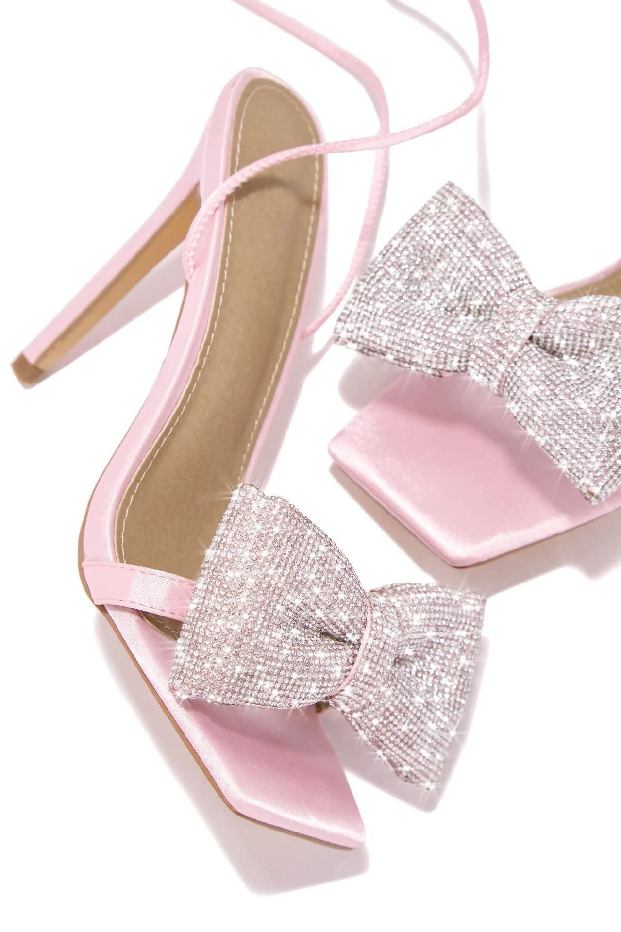 Rhinestone Bow heels