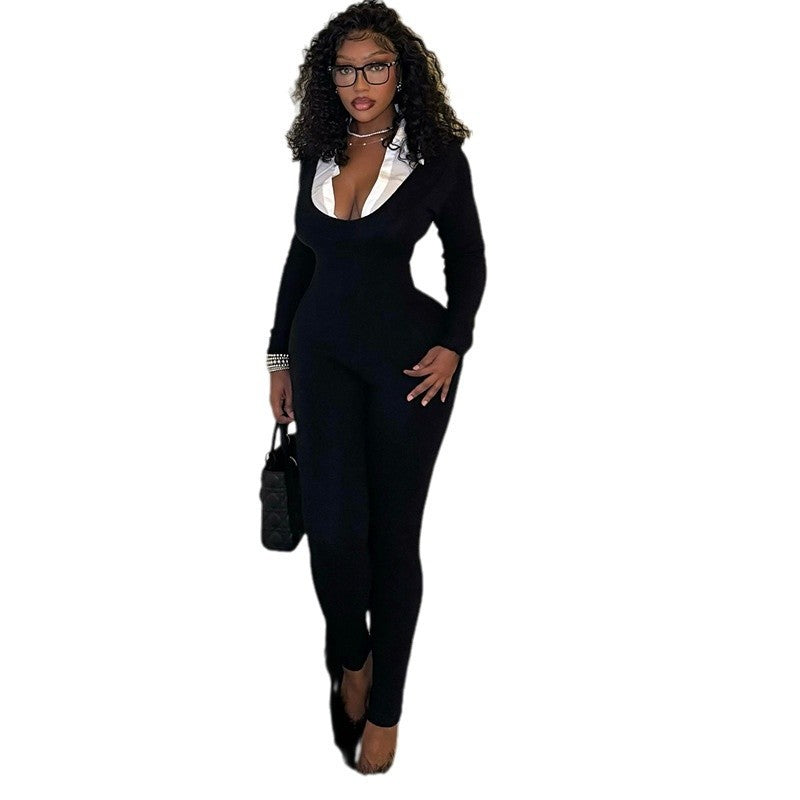 Elegant Women's Tight Slimming Long Jumpsuit