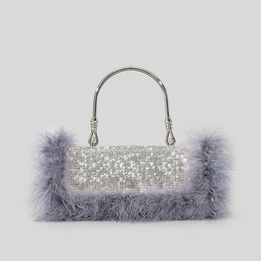 New Mink Fur With Diamond Bag