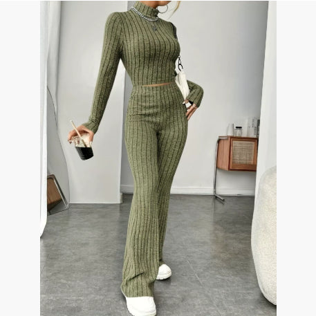The Snatched & Cozy Ribbed Wide-Leg Set