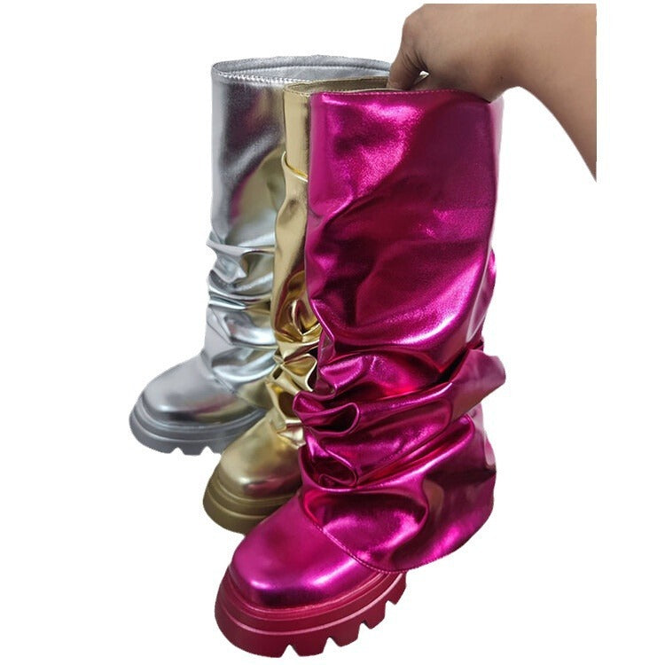 Metallic shark boots