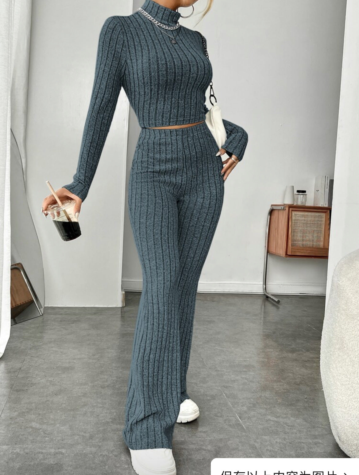 The Snatched & Cozy Ribbed Wide-Leg Set