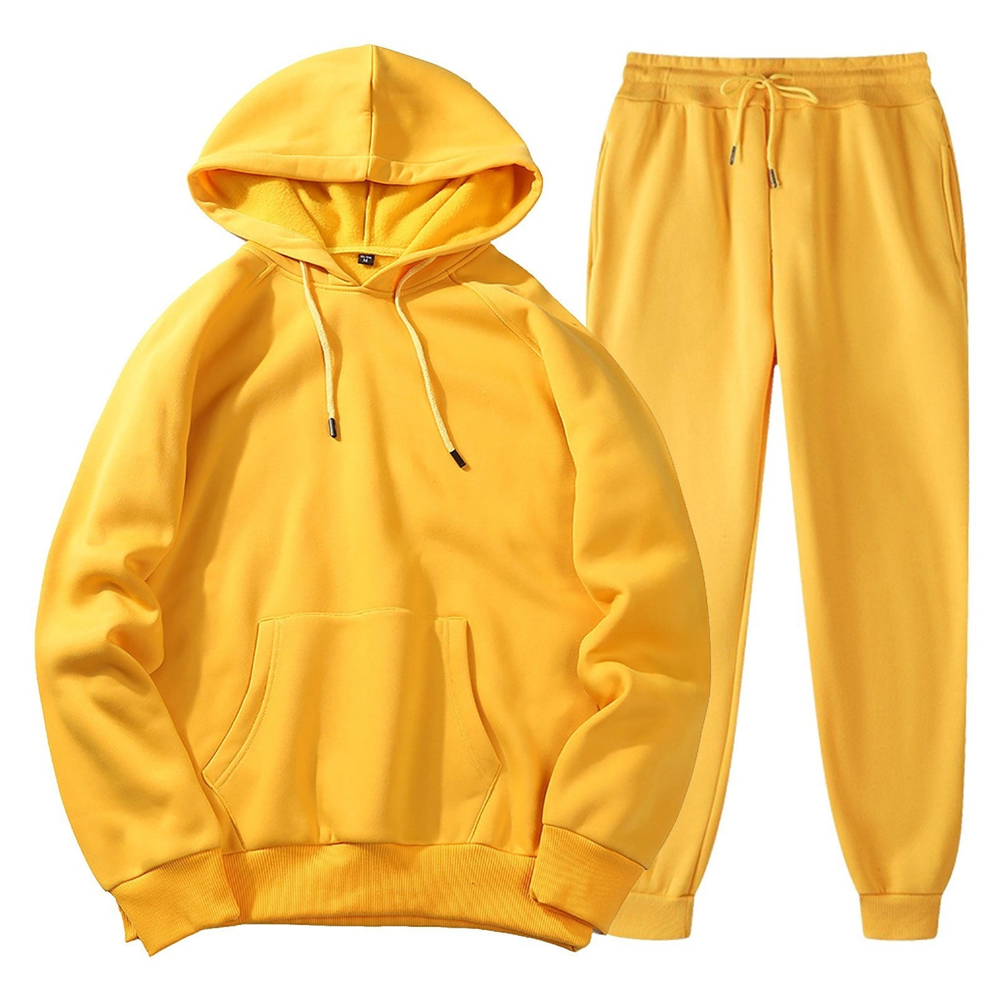 Men's Spring, Autumn And Winter Sports Casual Solid Color Coat Sweatshirt Trousers Suit